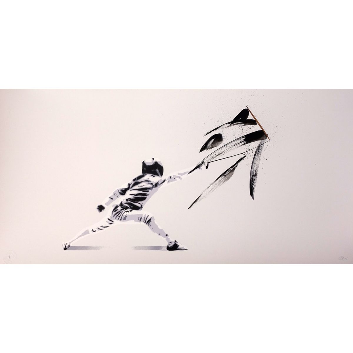 FIGHTING A BLANK PAPER (HAND FINISHED)