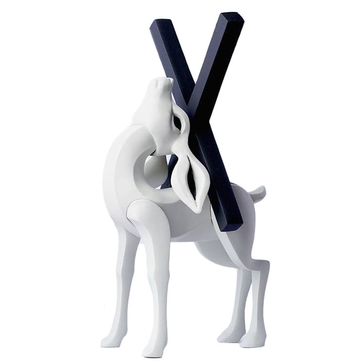 Deer Crossing - White & Black by Colus