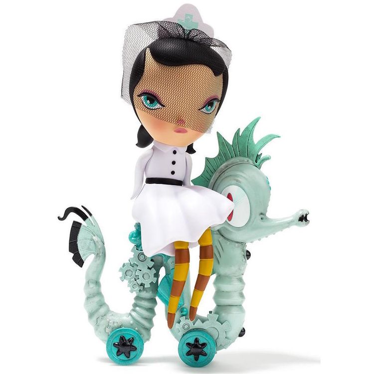 Lucy Curious - Blue/White by Kathie Olivas