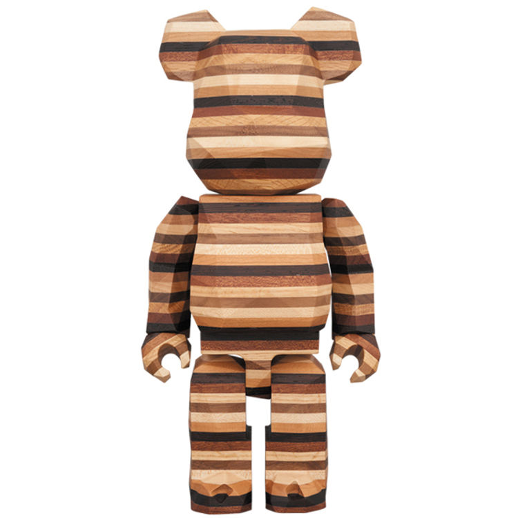 400% Polygon Horizontal Be@rbrick (wood) by Fragment Design (Hiroshi Fujiwara)