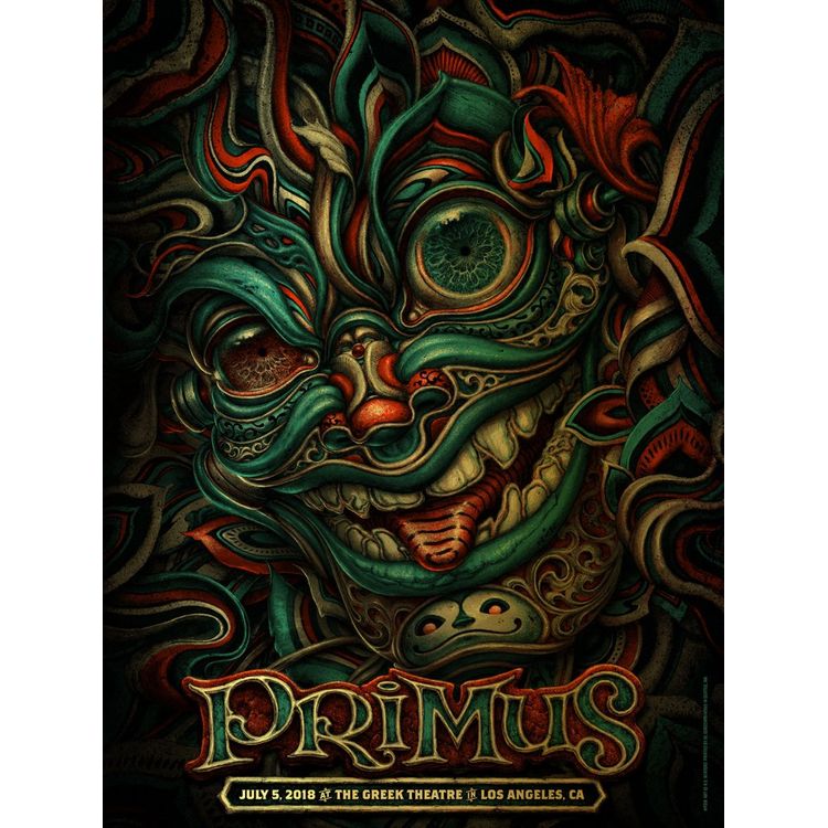 Primus - Los Angeles, CA 2018 (Gold Mirri Foil Variant) by N.C. Winters
