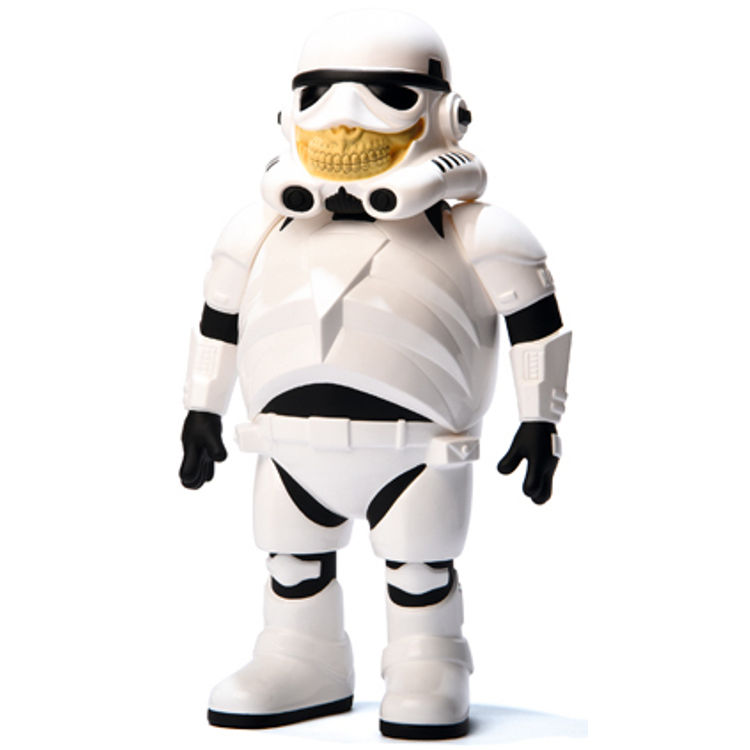 White Police Grin (Gold Grin) by Ron English