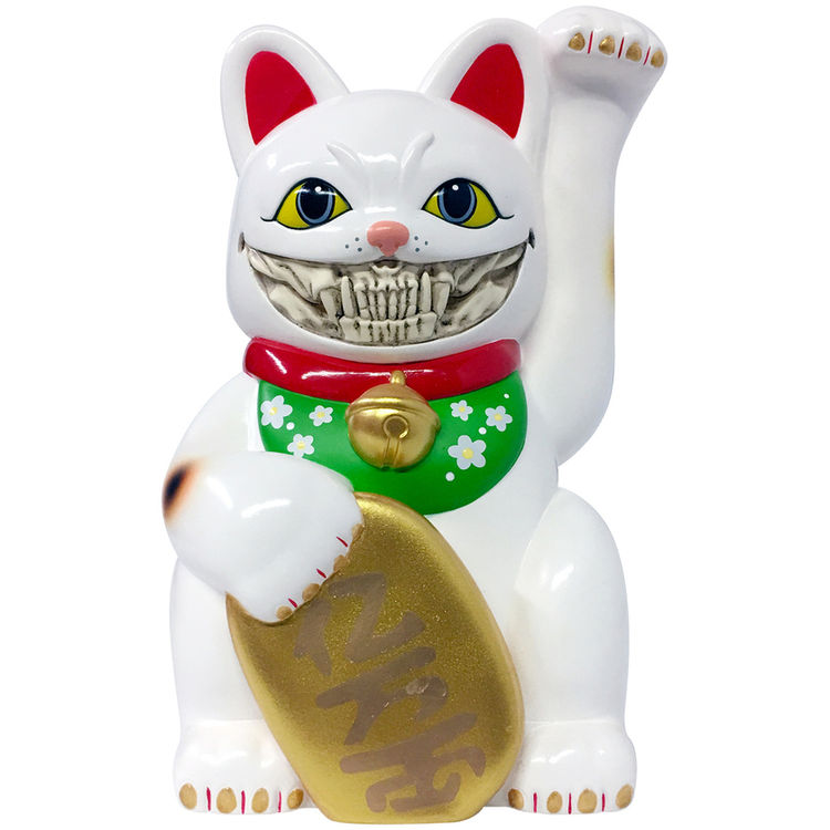 White Lucky Cat Grin by Ron English