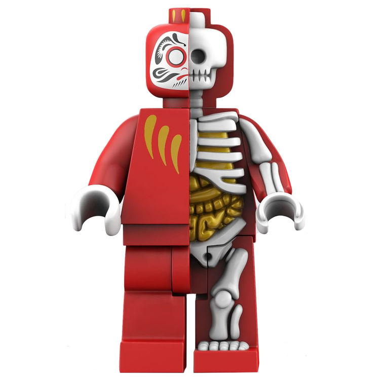 Daruma Red Bigger Micro Anatomic (BTS '18) by Jason Freeny