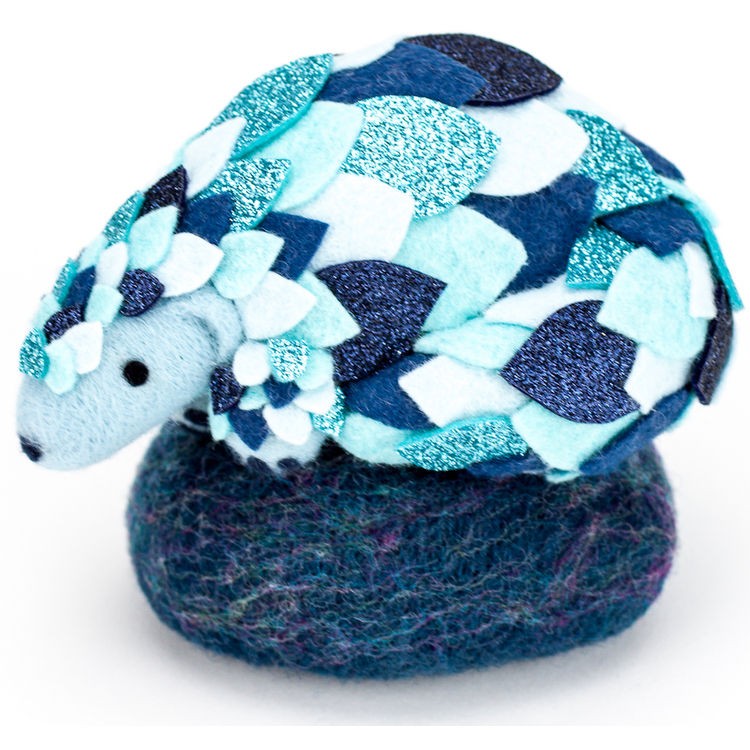 Sparkle, Sparkle: Blue Crystal Pangolin by Wild Whimsy Woolies