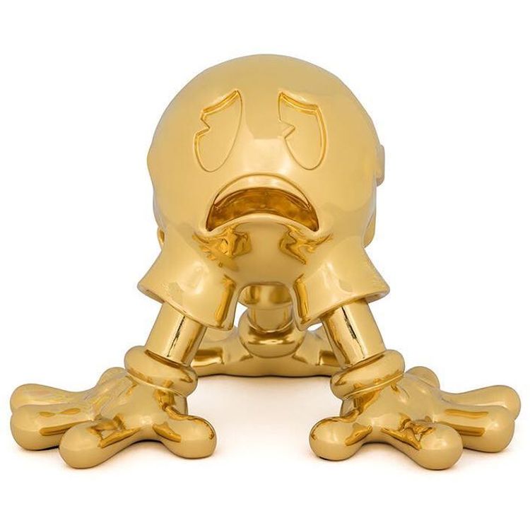Gold Chrome Sad EGOji by Fidia Falaschetti