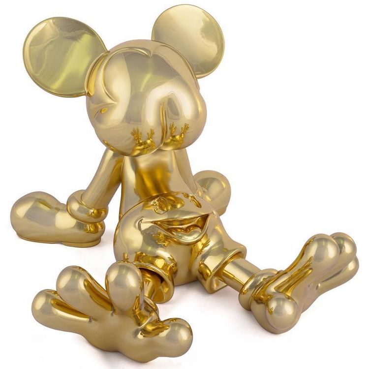 Gold Plated Lazy Freaky Mouse by Fidia Falaschetti