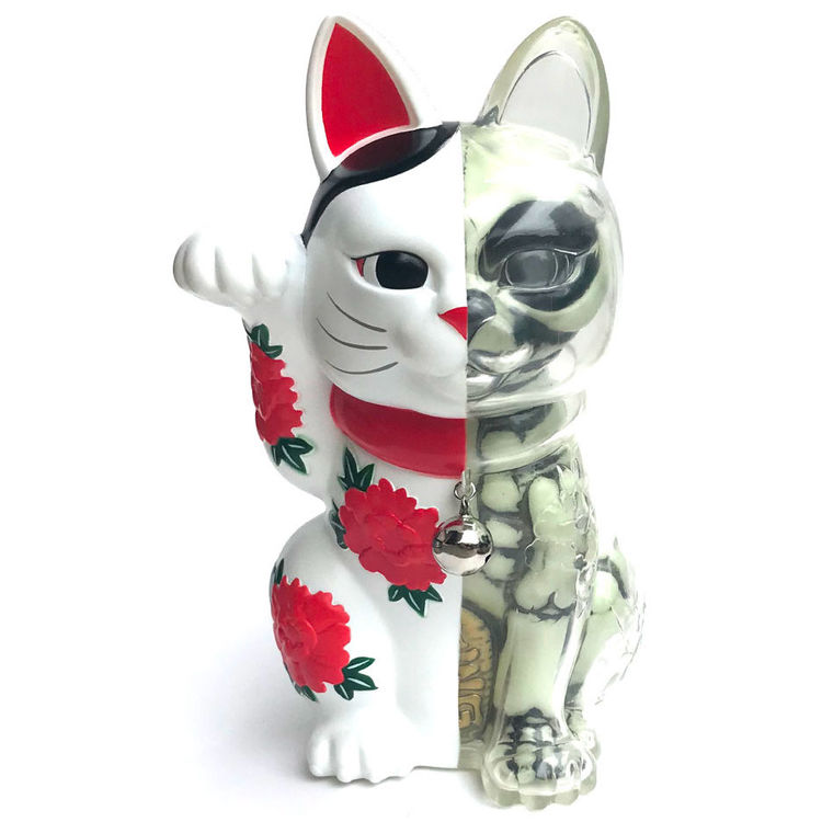 White GID Lucky Cat X-Ray by Three Tides Tattoo (Hirakawa Hiroshi)