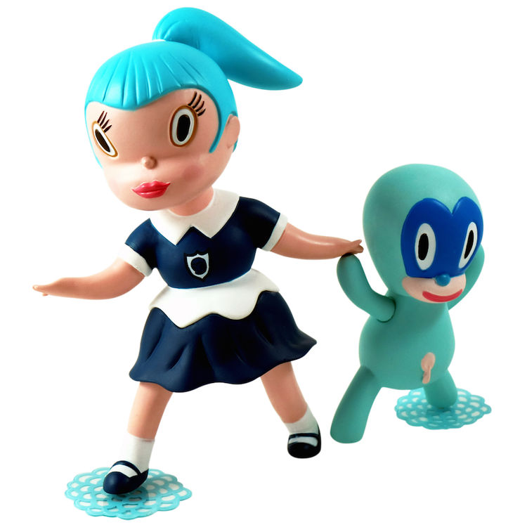 Blue Beverly Wild Girl & Chou Chou by Gary Baseman