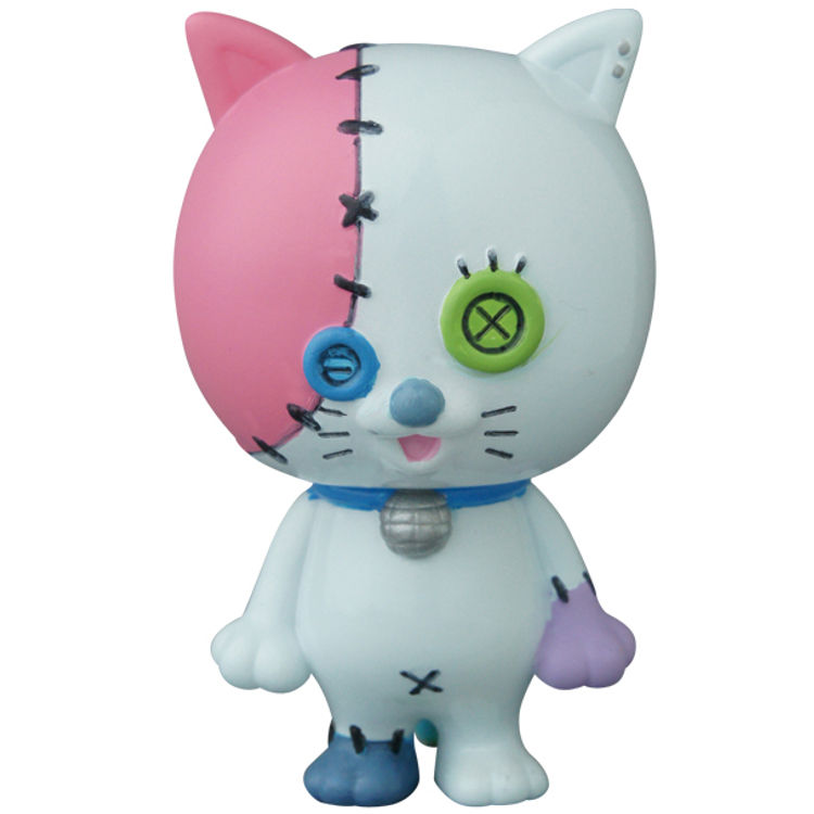 Pink & White Dancing Button Cat by Mames