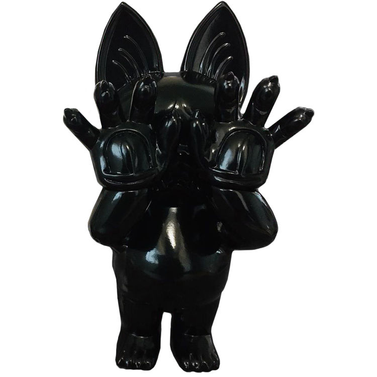 Unpainted Black Hell's Cat Onigiri by Grape Brain