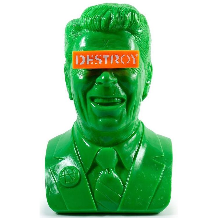 Green Gipper Reagan Bust by Frank Kozik