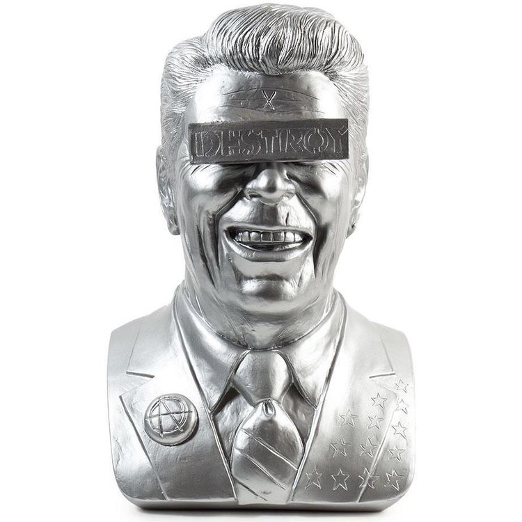 Silver Gipper Regan Bust by Frank Kozik