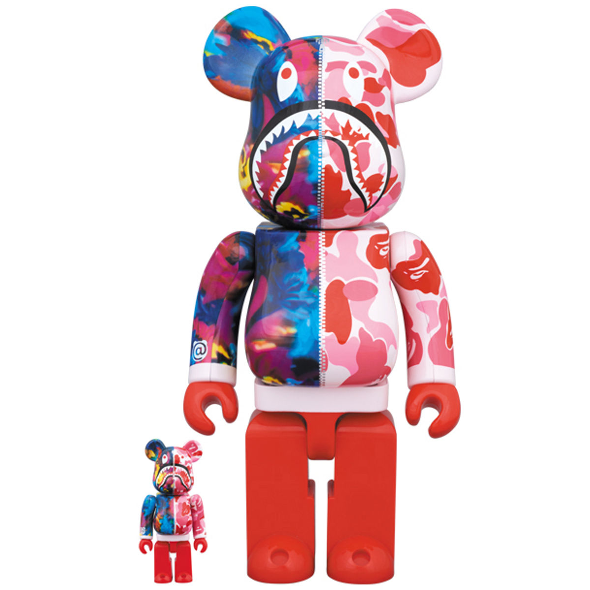 100% & 400% Pink Shark Camo X Mika Ninagawa Be@rbrick (Set)