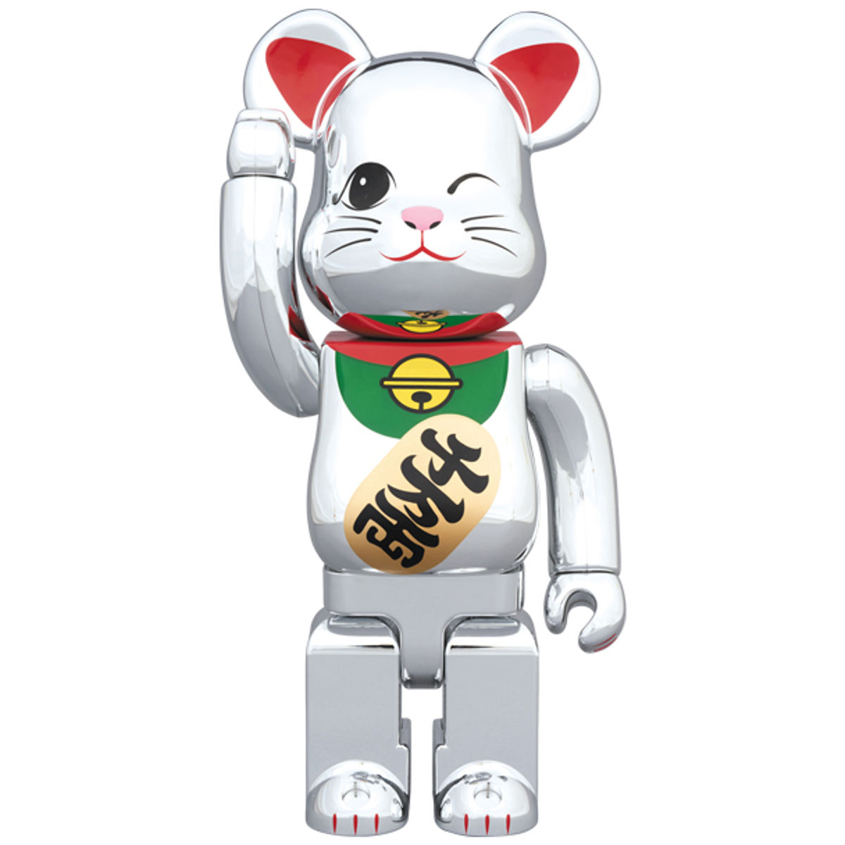 400% Beckoning Cat Silver-plated Four Be@rbrick
