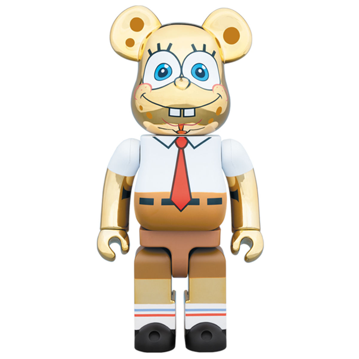 100% + 400% Gold Chrome Spongebob Squarepants Be@rbrick (Set)