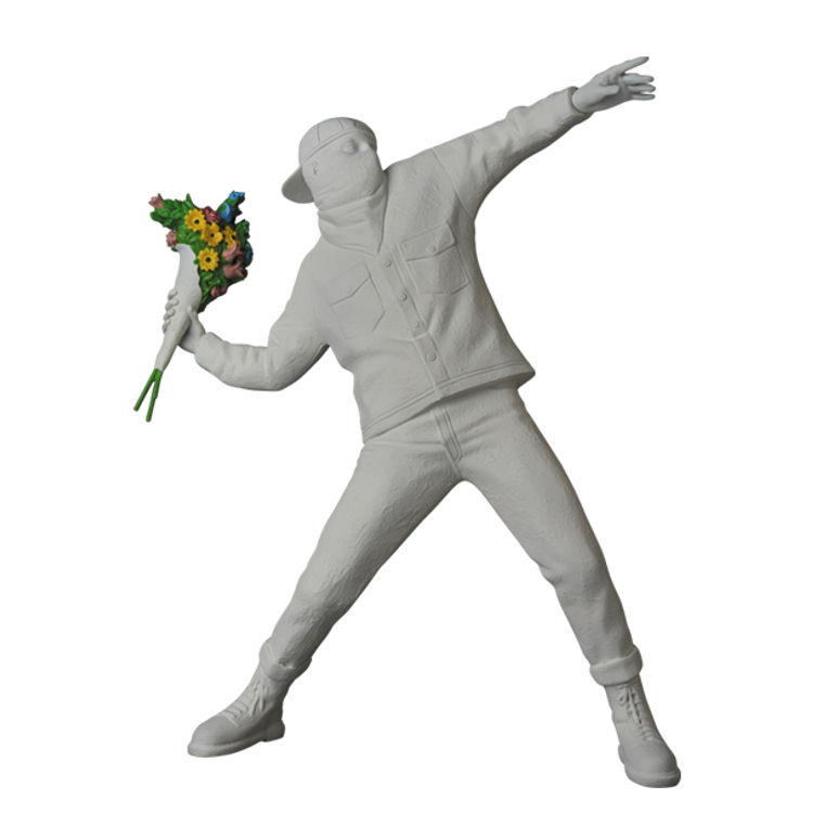 White Gesso Flower Bomber by Banksy (Brandalised)