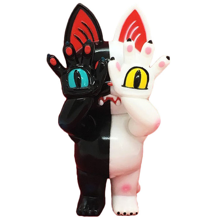 Black & White Split Hell's Cat Onigiri by Grape Brain
