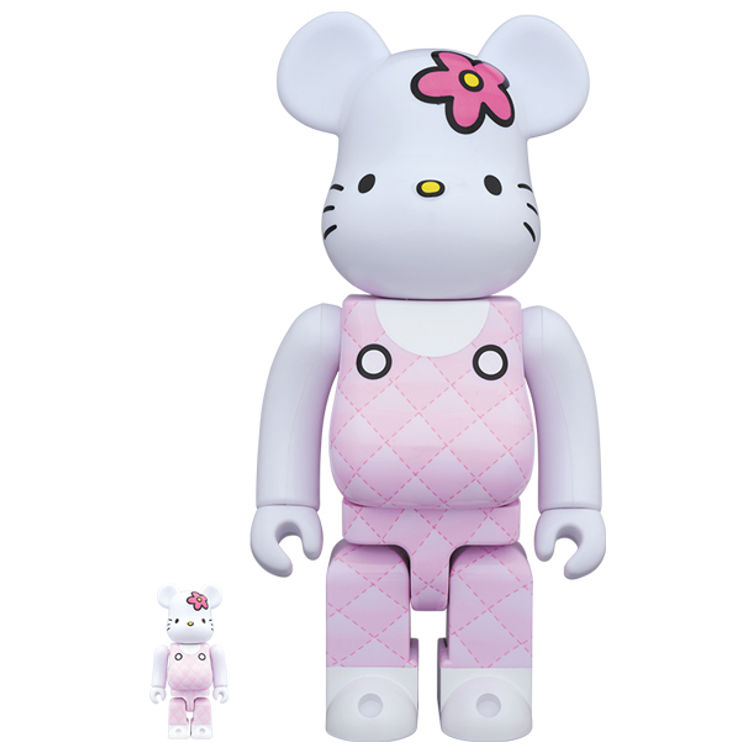 100% + 400% Pink 45th Anniversary Hello Kitty Be@rbrick (Set) by Sanrio