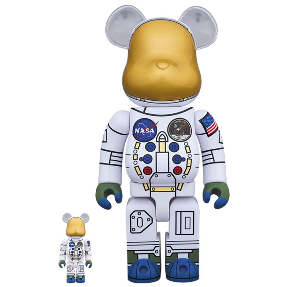 100% + 400% Apollo 11 Astronaut : 50th Anniversary Be@rbrick