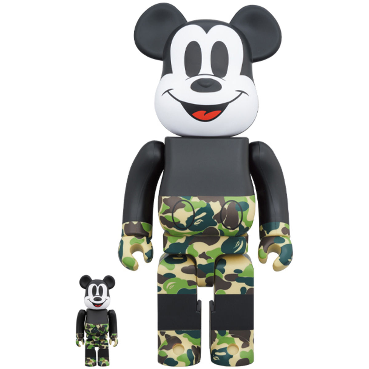 100% + 400% Green Camo Mickey the True Original Be@rbrick (Set)