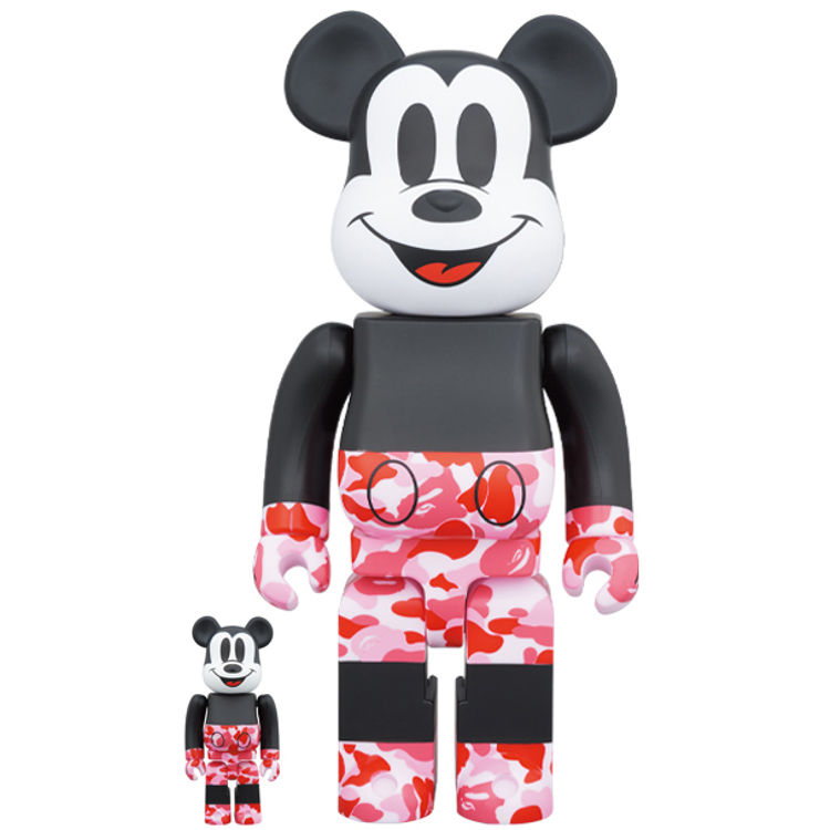 100% + 400% Pink Camo Mickey the True Original Be@rbrick (Set) by Sparkle Princess High