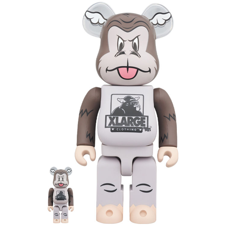 100% + 400% XLarge x D*Face Brown Be@rbrick (Set) by D*Face (Dean Stockton)