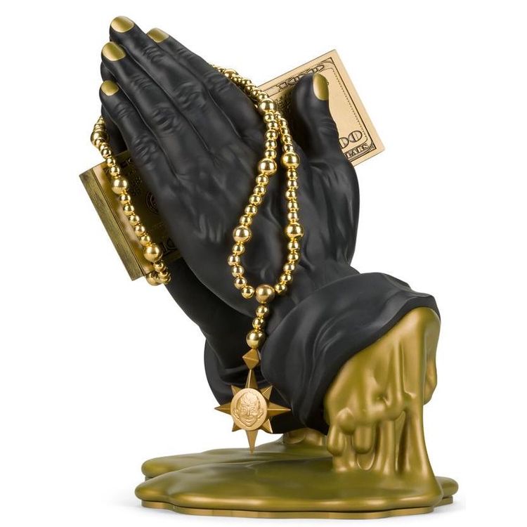 Black & Gold Let Us Pray (Kidrobot Exclusive) by Frank Kozik