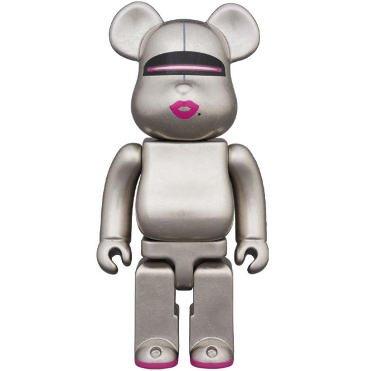 400% Pure Platinum Kutani Be@rbrick by Hajime Sorayama