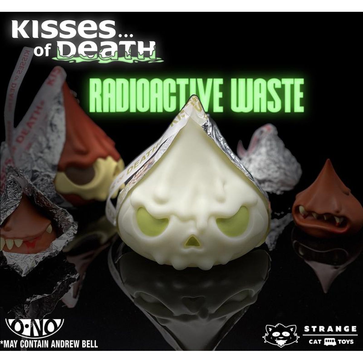 4" Radioactive Waste (GID) Skull Kisses of Death