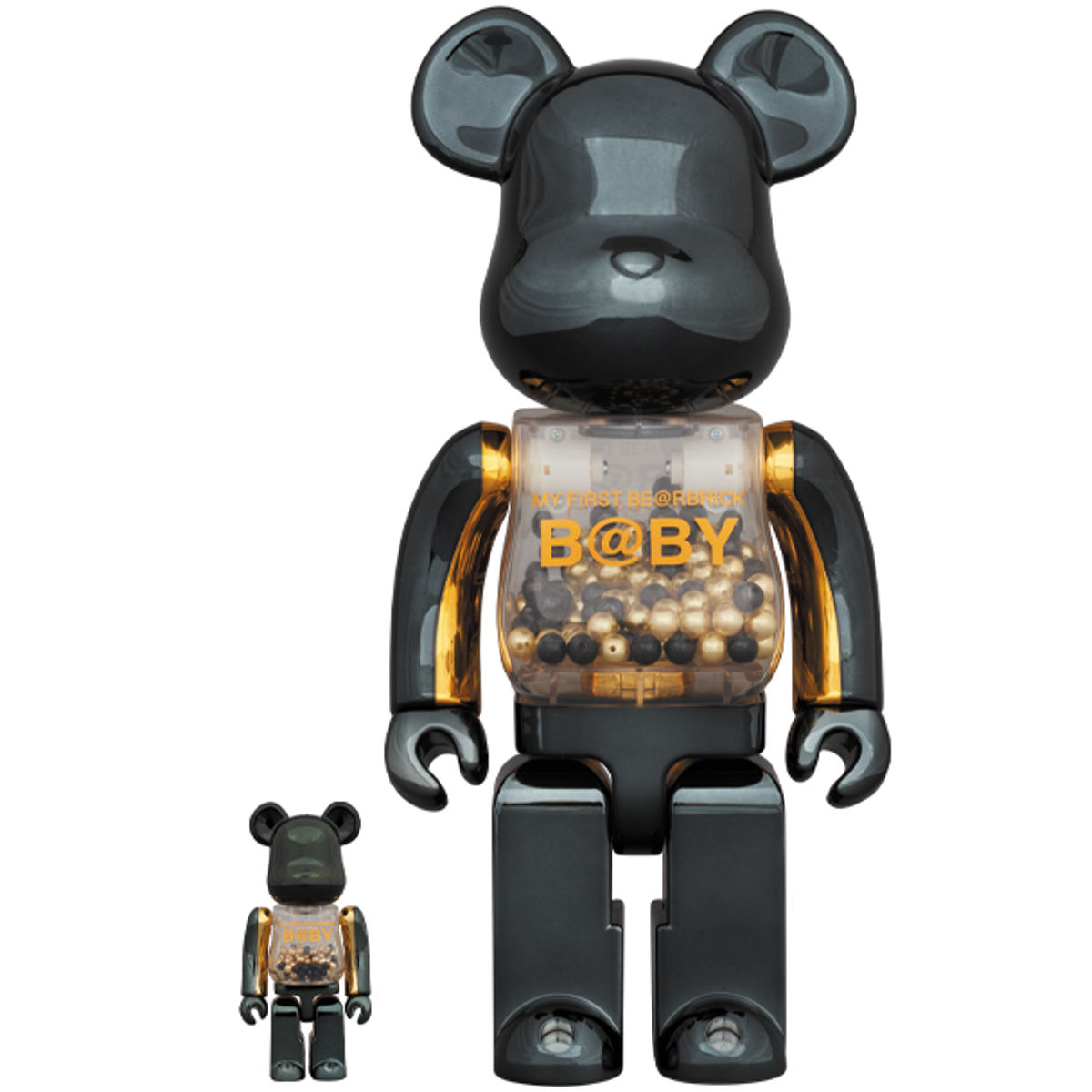 100% + 400% Innersect Black & Gold Be@rbrick B@by
