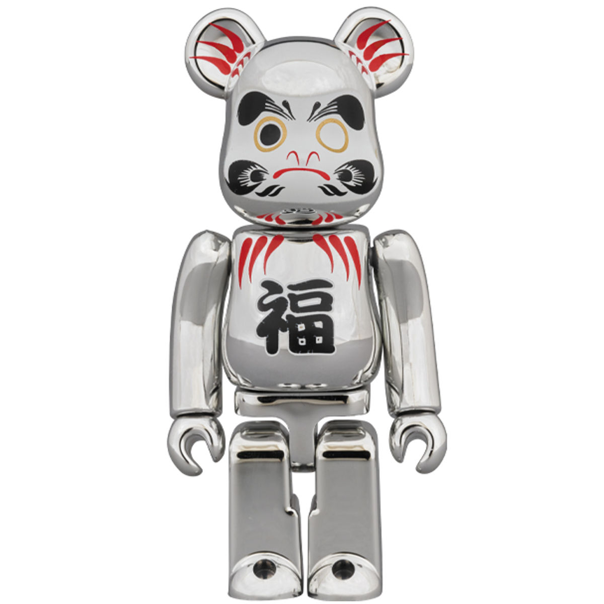 100% Silver Plating Daruma Be@rbrick
