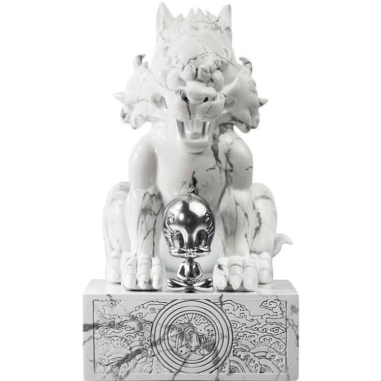 White Marble Tiki Sylvester and Tweety by Tik Ka from East