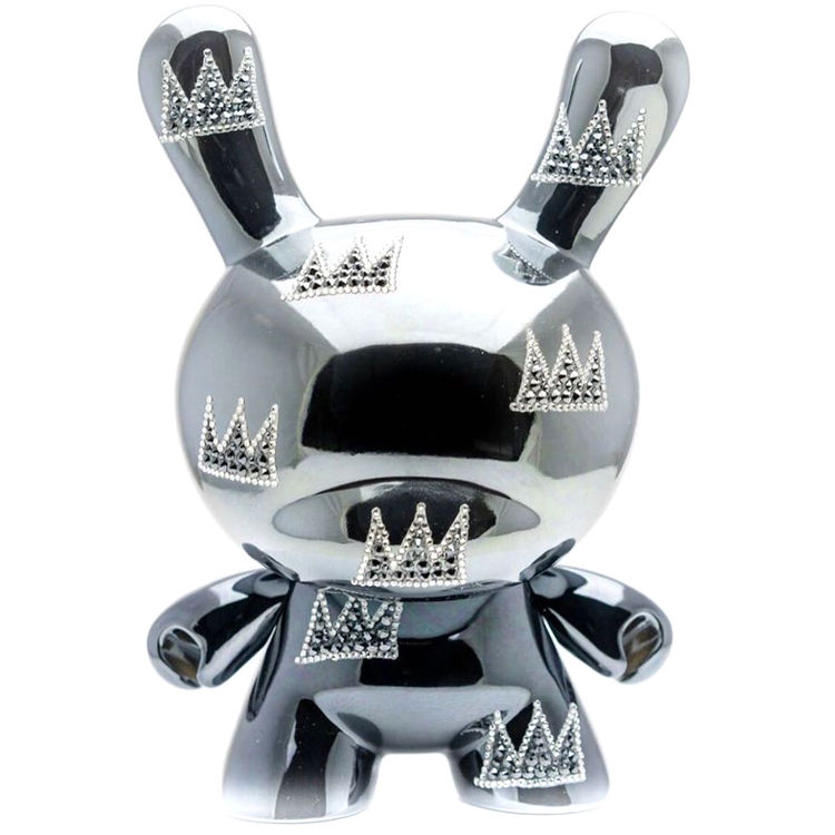 8" Swarovski Crystal Black Chrome Masterpiece Legacy Dunny by Jean-Michel Basquiat