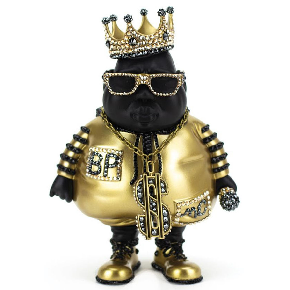Crystal-Embellished Gold & Black Big Poppa