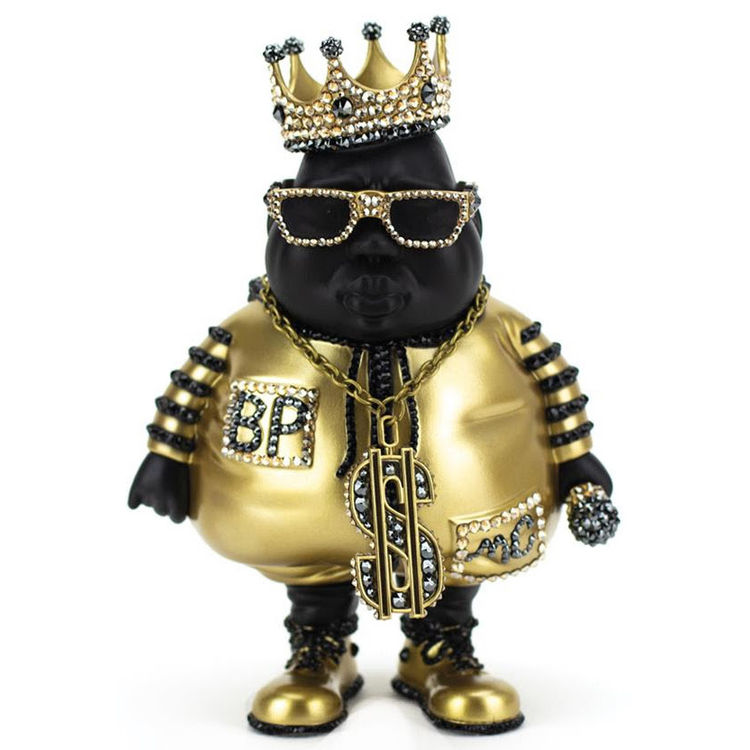 Crystal-Embellished Gold & Black Big Poppa by Ron English