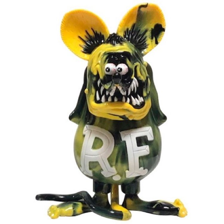 Yellow and Black Marble Rat Fink by Ed 'Big Daddy' Roth