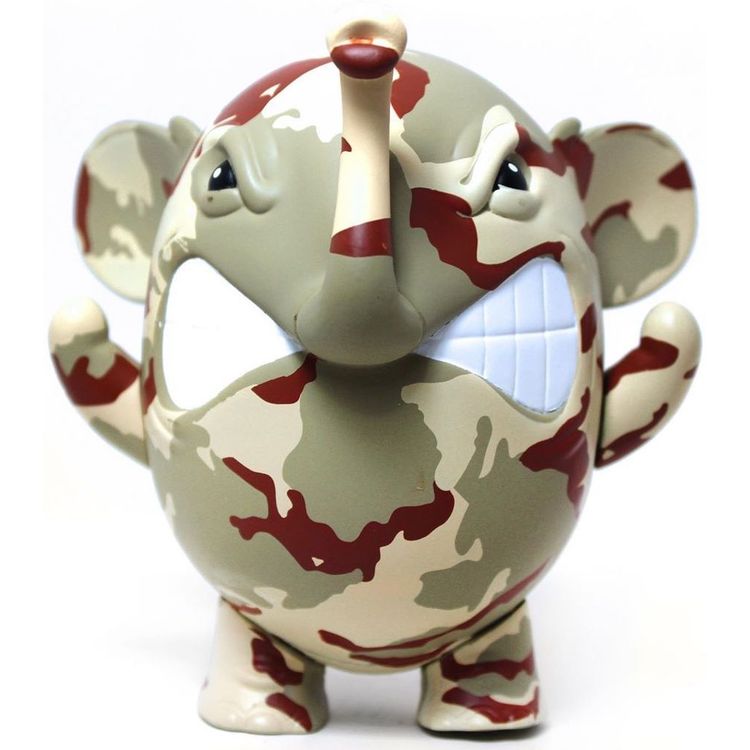 Desert Camo Charlie The Angry Elephant (Mothership Gallery Excluisve) by Angel Once