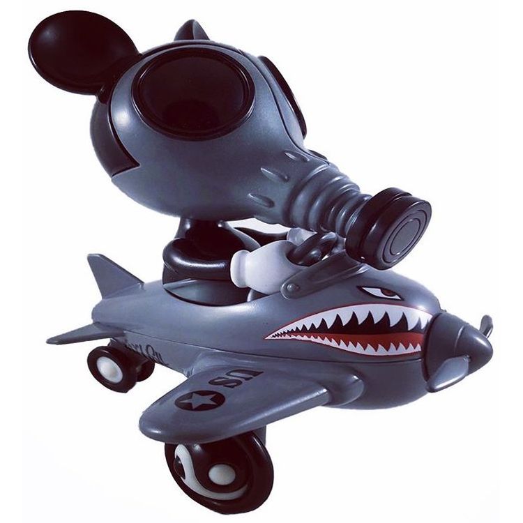 Black Mousemask Murphy in Airplane by Ron English
