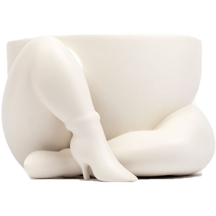 White High Heeled Two Legged Planter by Parra