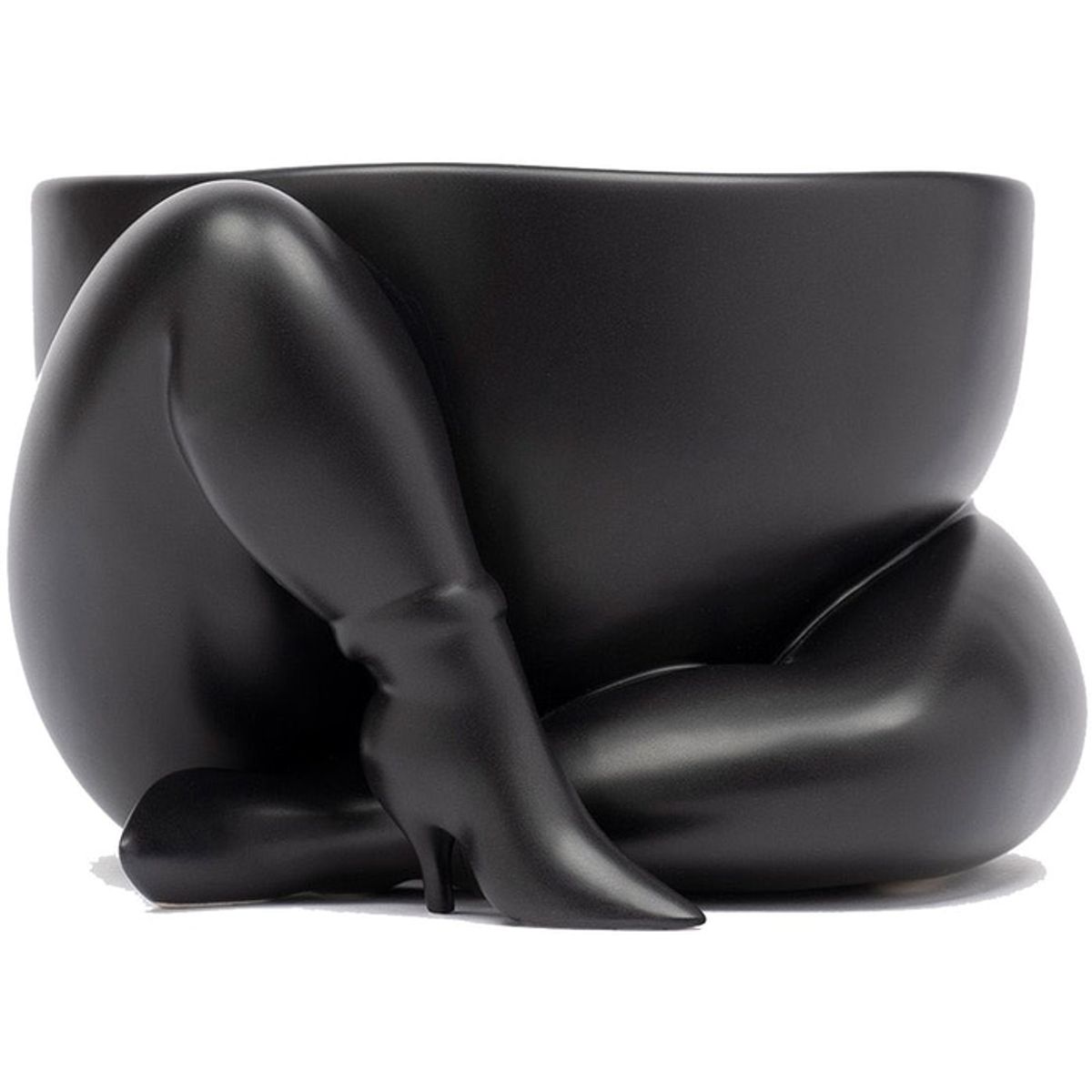 Black High Heeled Two Legged Planter