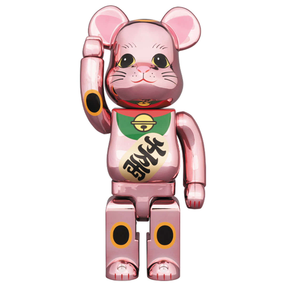 400% Pink Gold Plated Maneki Neko Be@rbrick