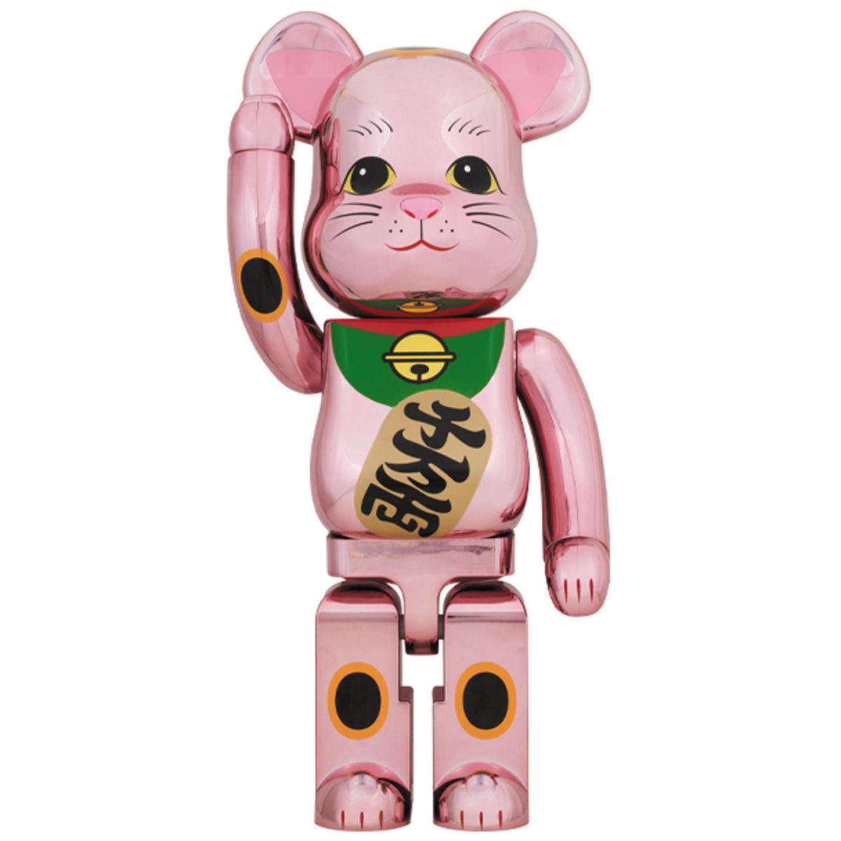 1000% Pink Gold Plated Maneki Neko Be@rbrick