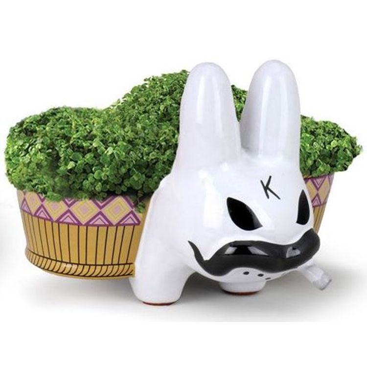 White Chia Pet Smorkin Labbit by Frank Kozik