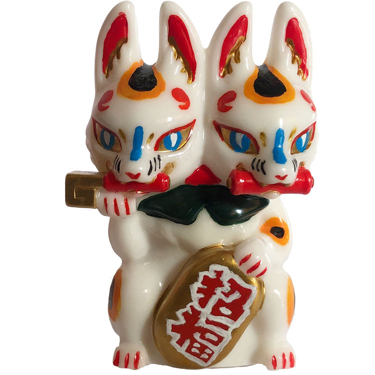 LUCKY CAT TWO-HEADED FOX by Genkosha