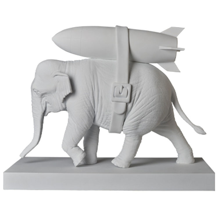 White Elephant with Bomb by Banksy (Brandalised)