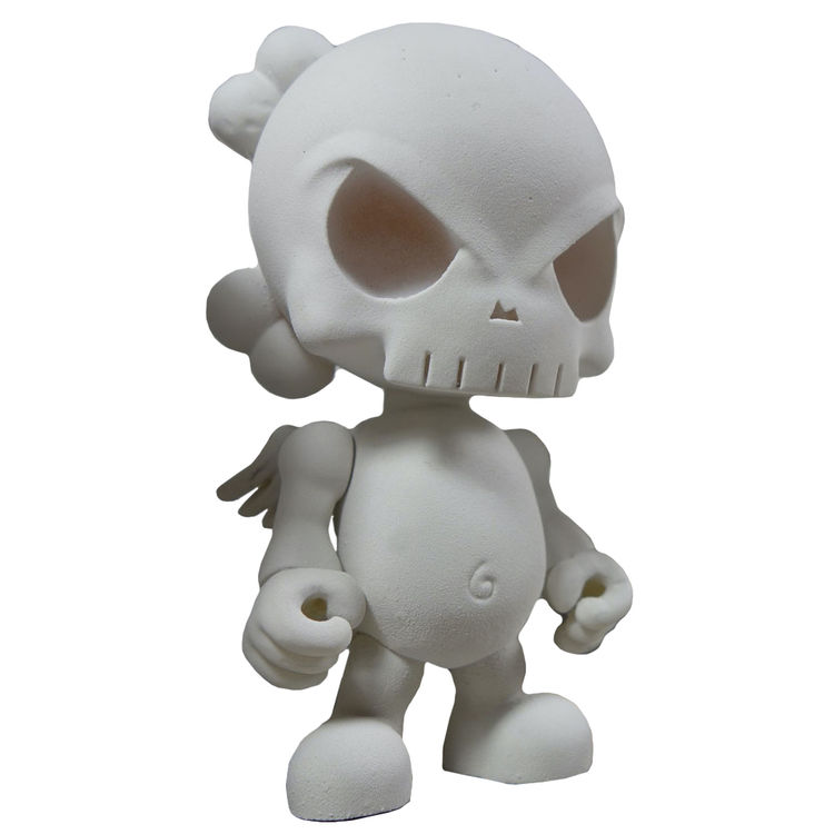 4" White The Blank Skullhead by Huck Gee