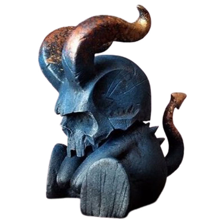 Blue Copper Hornskull by Skullman (13Art)