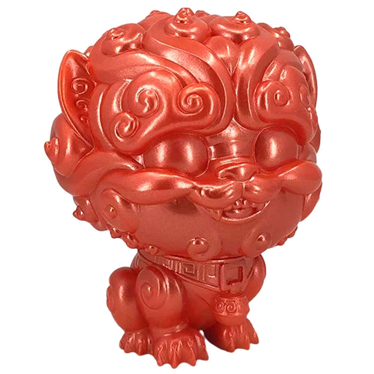 Metallic Blood Orange Shi-Shi the Tiny Guardian by Klim Kozinevich