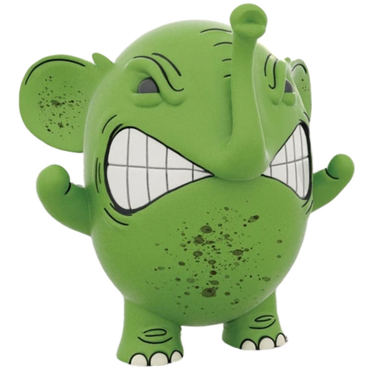 Green Charlie The Angry Elephant by Angel Once